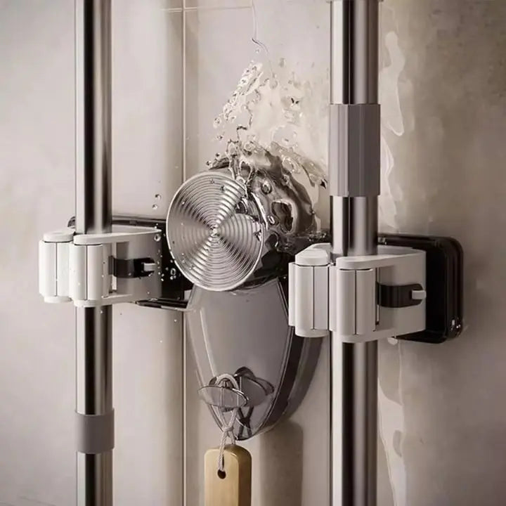 BowLift | Strong broom holder without drilling – Space-saving & safe storage