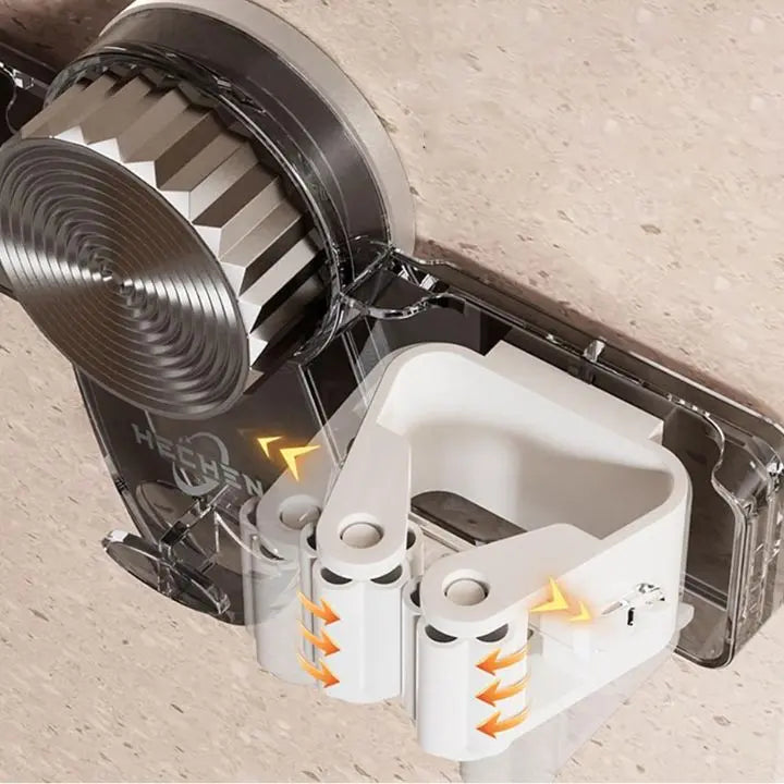 BowLift | Strong broom holder without drilling – Space-saving & safe storage