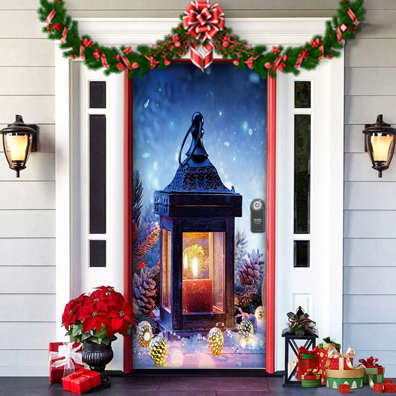 BowLift | Christmas Door Cover | Fabric Front Door Decoration | Washable & Reusable | 91×203cm