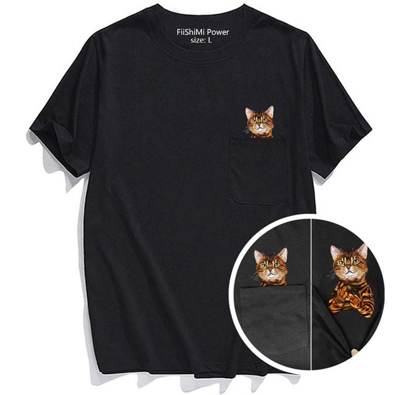 BowLift | Pockets Middle Finger Cat T-Shirt