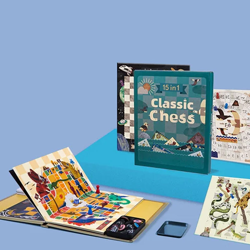BowLift | 15-in-1 Multifunctional Book Style Portable Chess Set