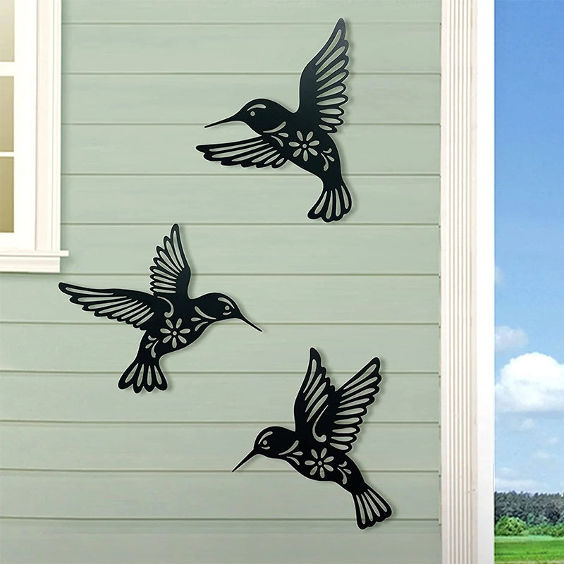 BowLift | Set of 3 Metal Hummingbird Wall Art Decoration