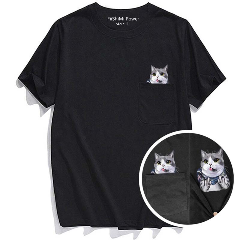 BowLift | Pockets Middle Finger Cat T-Shirt