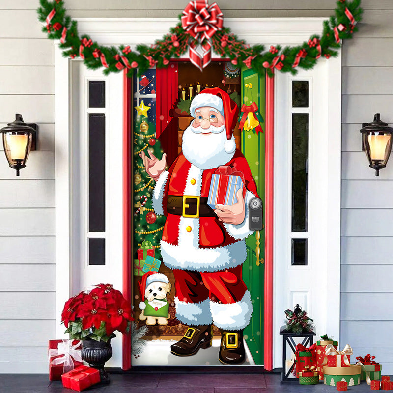 BowLift | Christmas Door Cover | Fabric Front Door Decoration | Washable & Reusable | 91×203cm