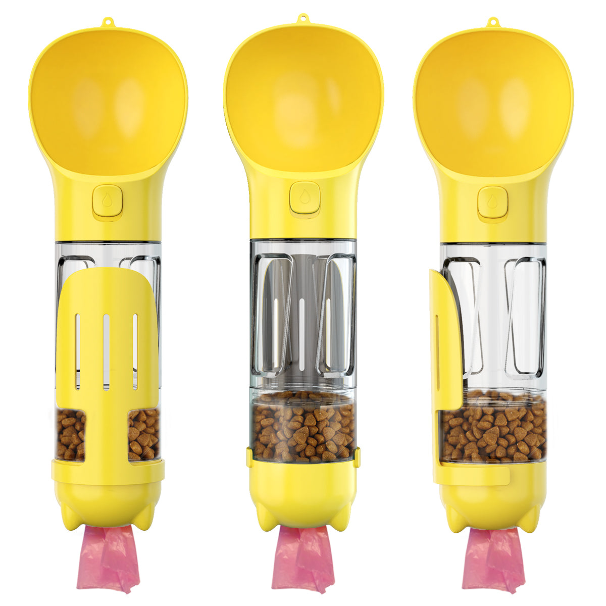 Portable 300ml Pet Water Bottle with Food Compartment & Bag