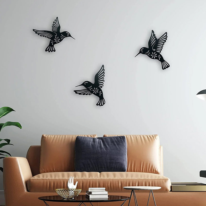 BowLift | Set of 3 Metal Hummingbird Wall Art Decoration