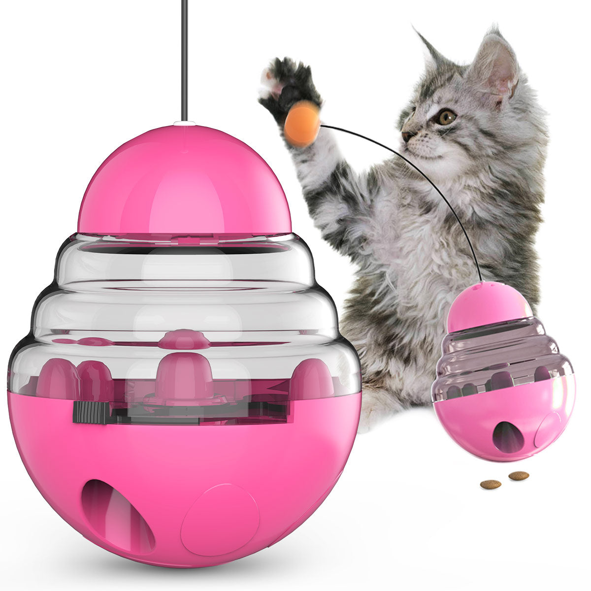 Wobble Food Teaser – Interactive Feeder Ball & Stick for Cats