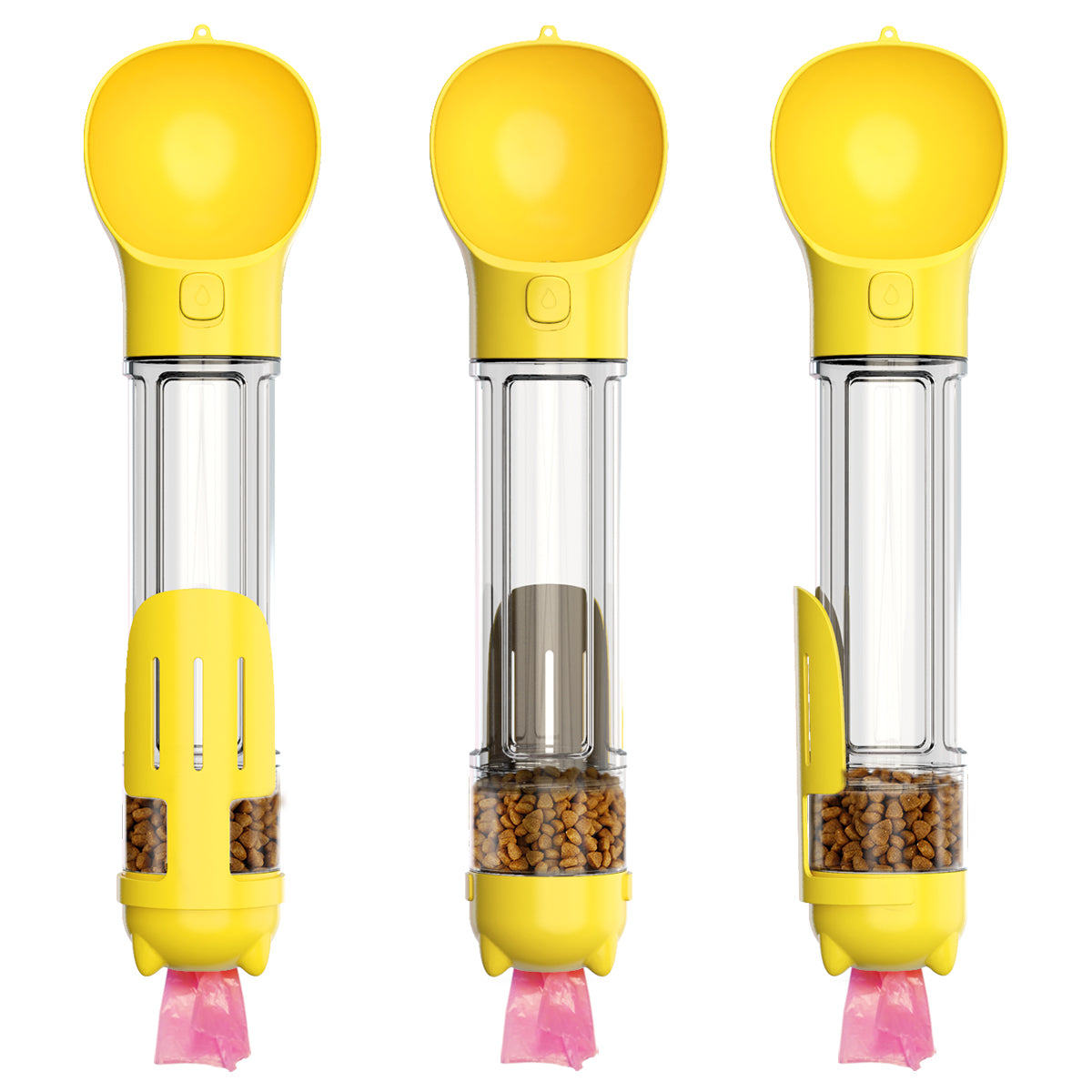 Portable 500ml Pet Water Bottle with Food Compartment & Bag