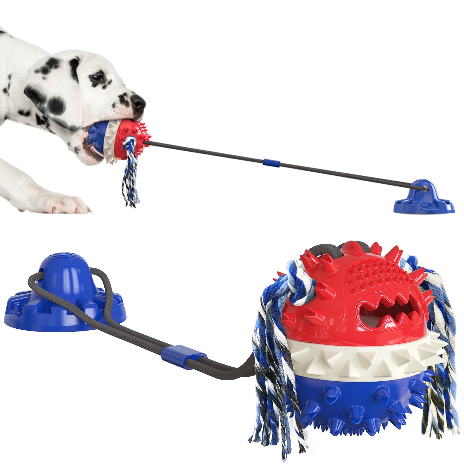 Suction Cup Chew Ball – Food-Dispensing & Sound Toy for Dogs