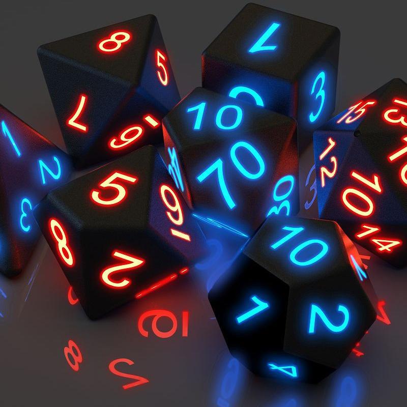 BowLift | Polyhedral Glowing Dice Set (7 pcs)
