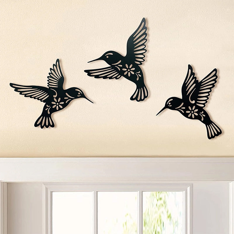BowLift | Set of 3 Metal Hummingbird Wall Art Decoration
