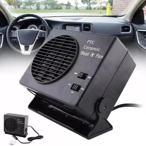 BowLift | 12V Ceramic Car Heater | 150W-300W Portable Fan with Automatic Thermostat for Winter Use in Vehicles