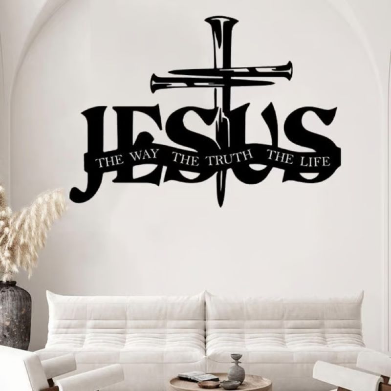 BowLift | Jesus and cross metal silhouette wall decoration