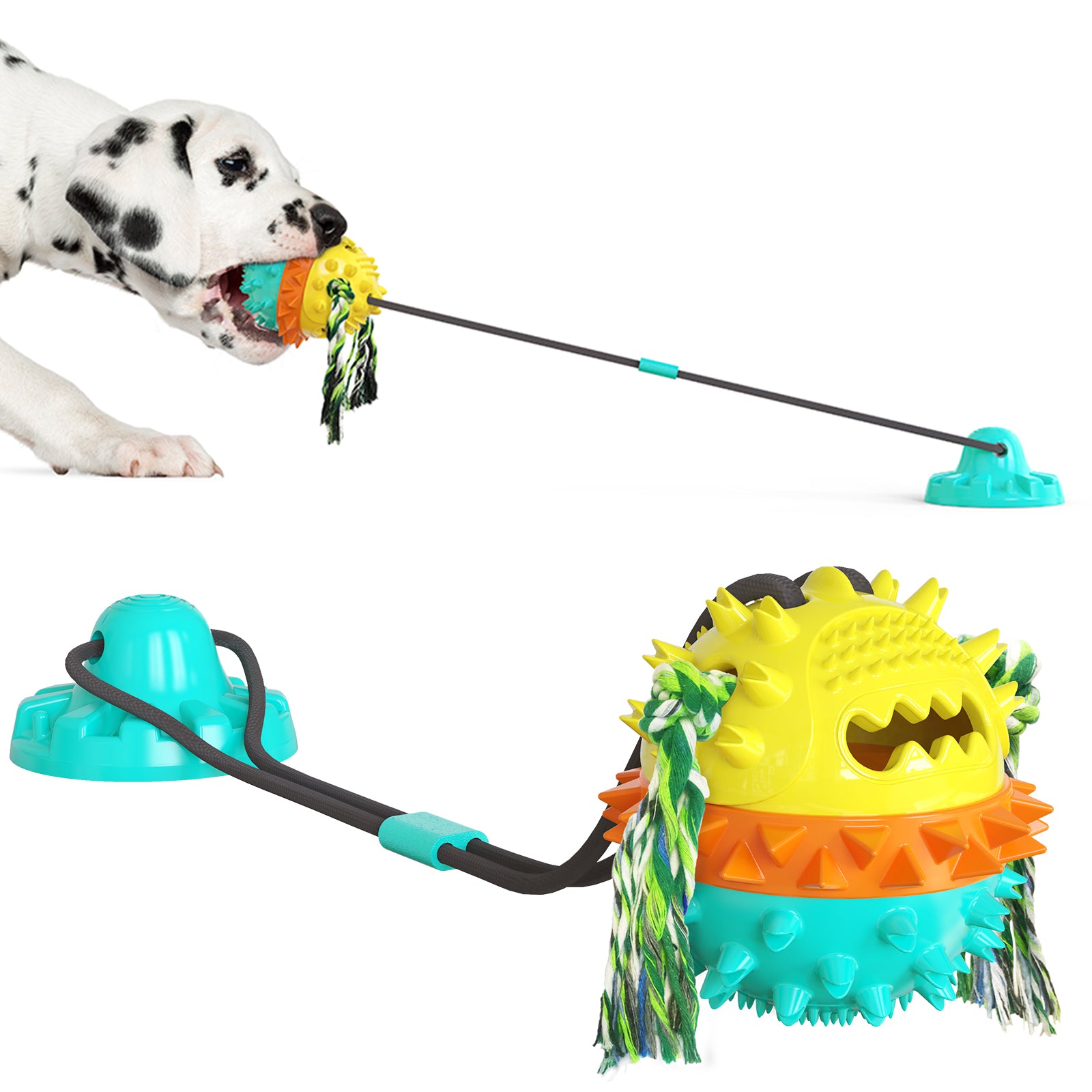 Suction Cup Chew Ball – Food-Dispensing & Sound Toy for Dogs