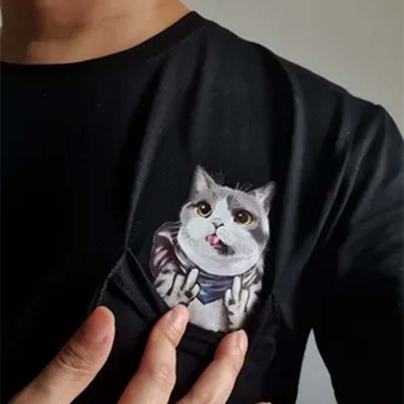 BowLift | Pockets Middle Finger Cat T-Shirt