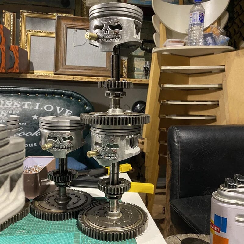 BowLift | Piston Skull Face Sculpture
