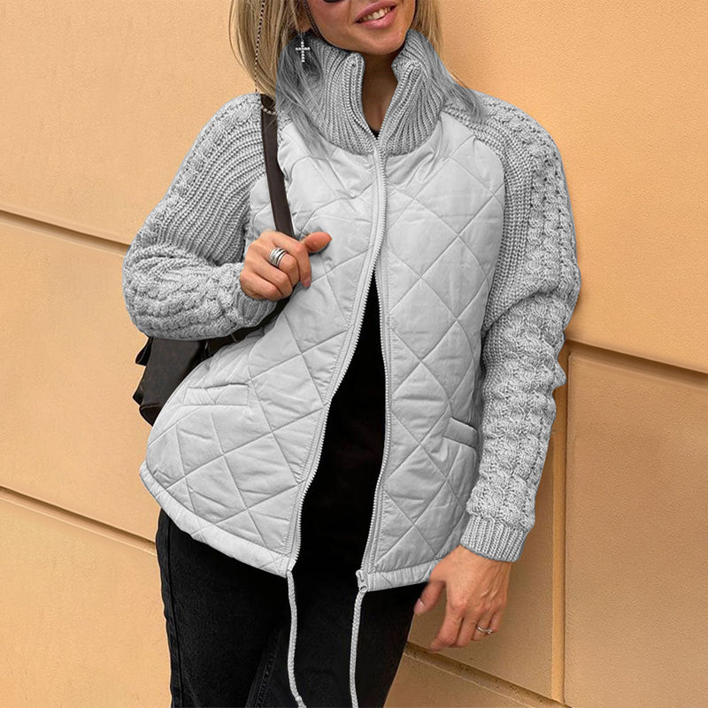 BowLift | Solid Color High Collar Zipper Coat