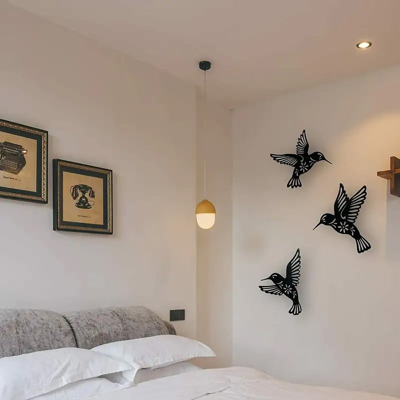 BowLift | Set of 3 Metal Hummingbird Wall Art Decoration