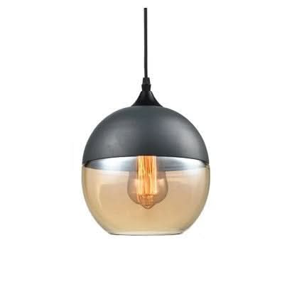 BowLift | Hand-Blown Glass & Wood Pendant Light Adjustable