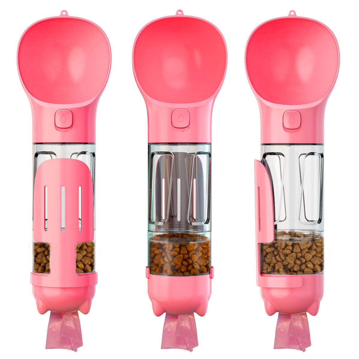 Portable 300ml Pet Water Bottle with Food Compartment & Bag
