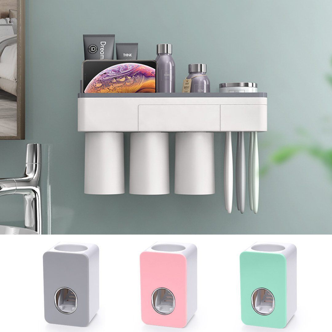 BowLift | Practical toothbrush holder set with toothpaste dispenser