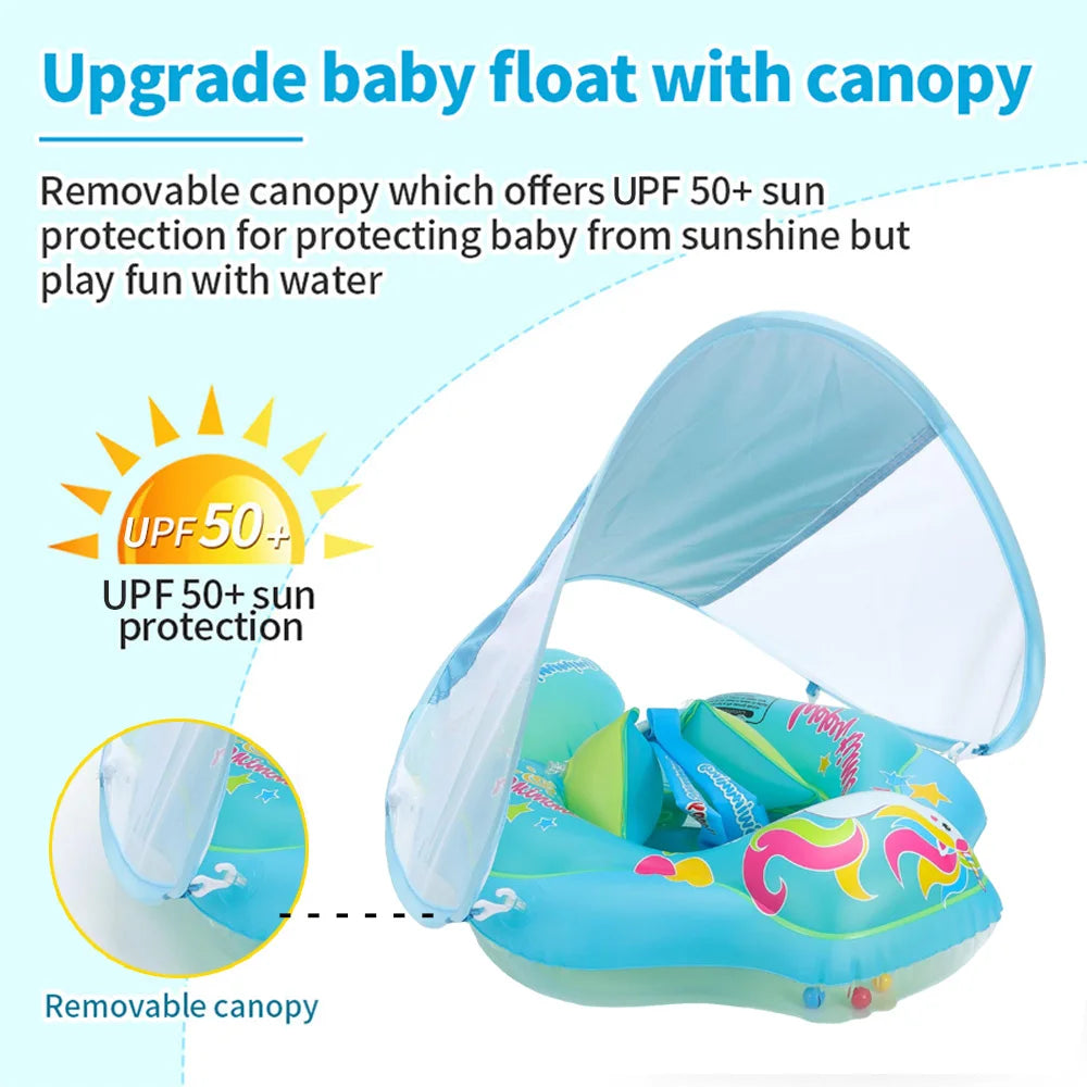 BowLift | Inflatable Baby Swim Ring with Sunshade - Safe and Comfortable