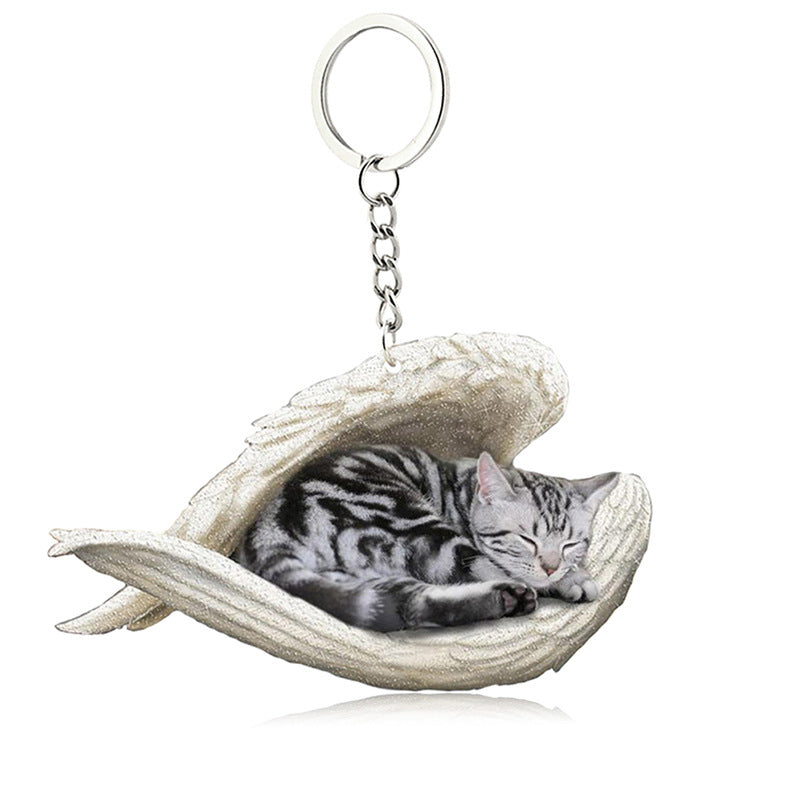 BowLift | Acrylic Cat Angel Keychain