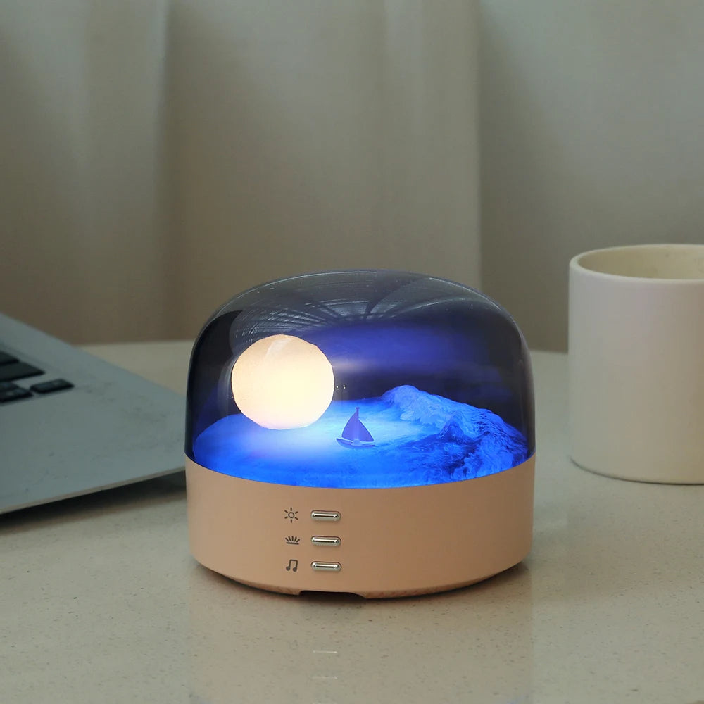BowLift | 3D Mysterious Moon LED Night Light Speaker