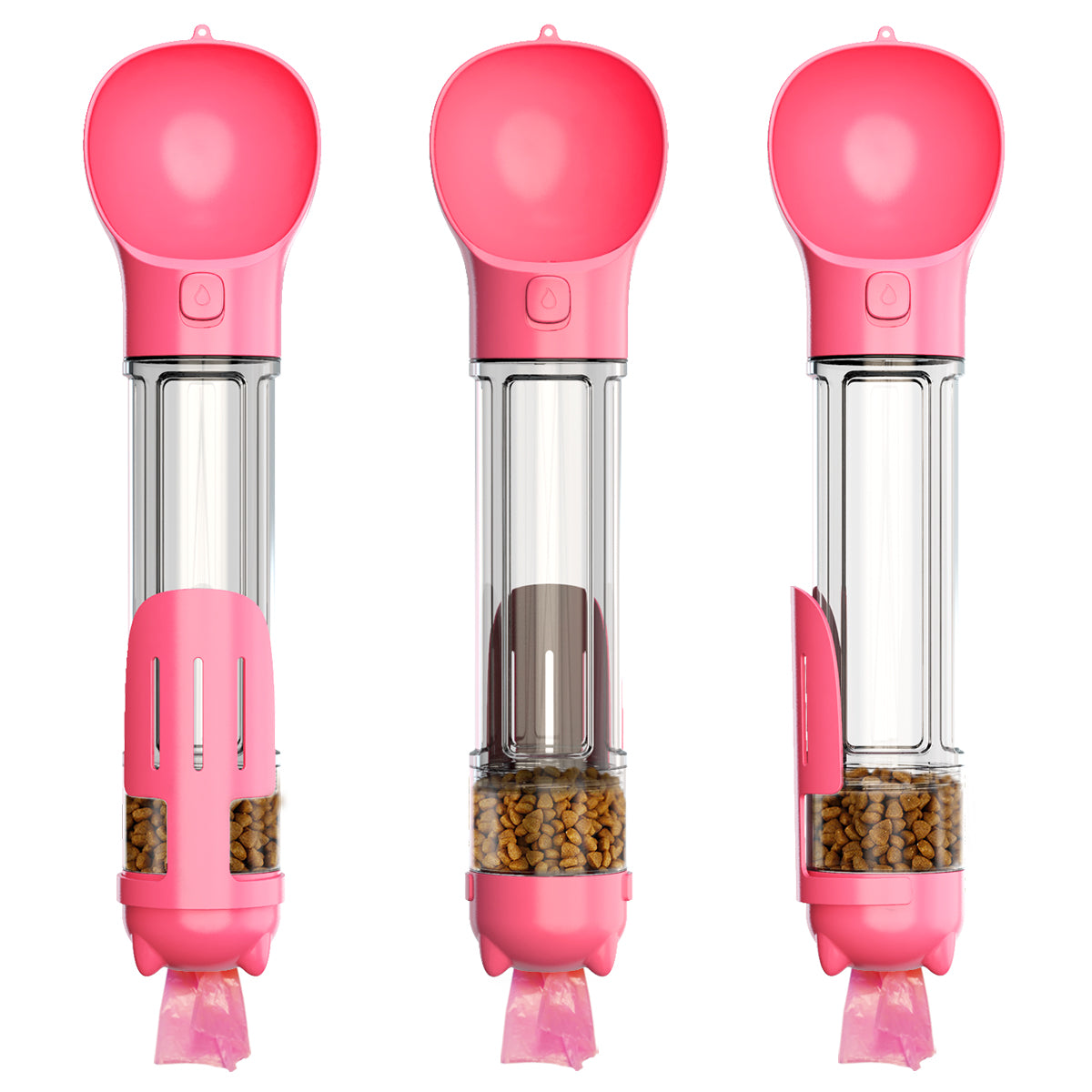 Portable 500ml Pet Water Bottle with Food Compartment & Bag