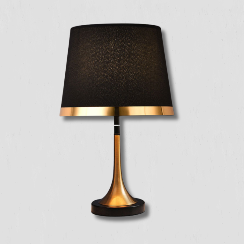 BowLift | GiltGlow – Elegant Gold and Black Retro Table Lamp