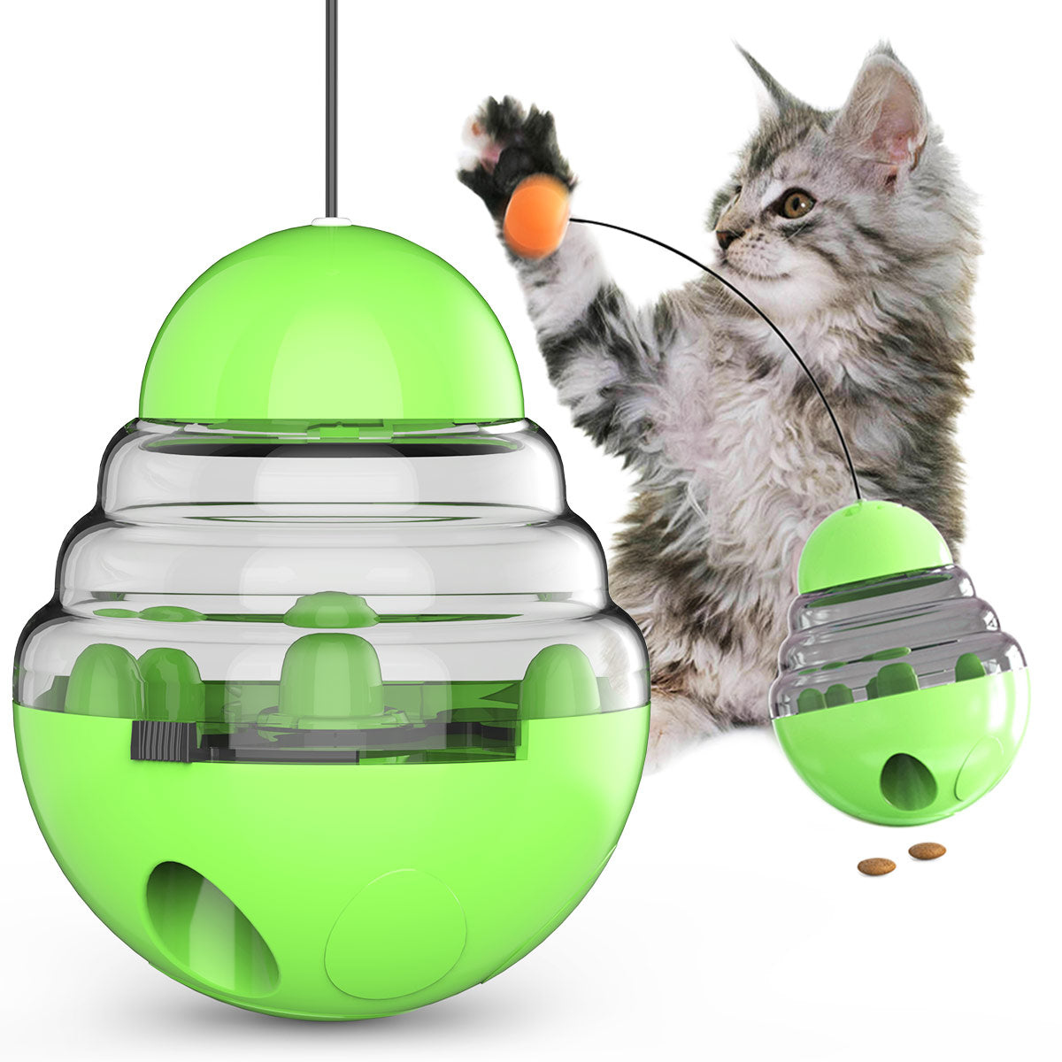 Wobble Food Teaser – Interactive Feeder Ball & Stick for Cats