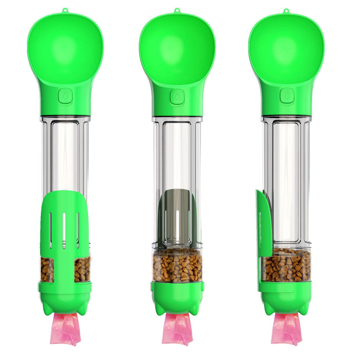 Portable 500ml Pet Water Bottle with Food Compartment & Bag