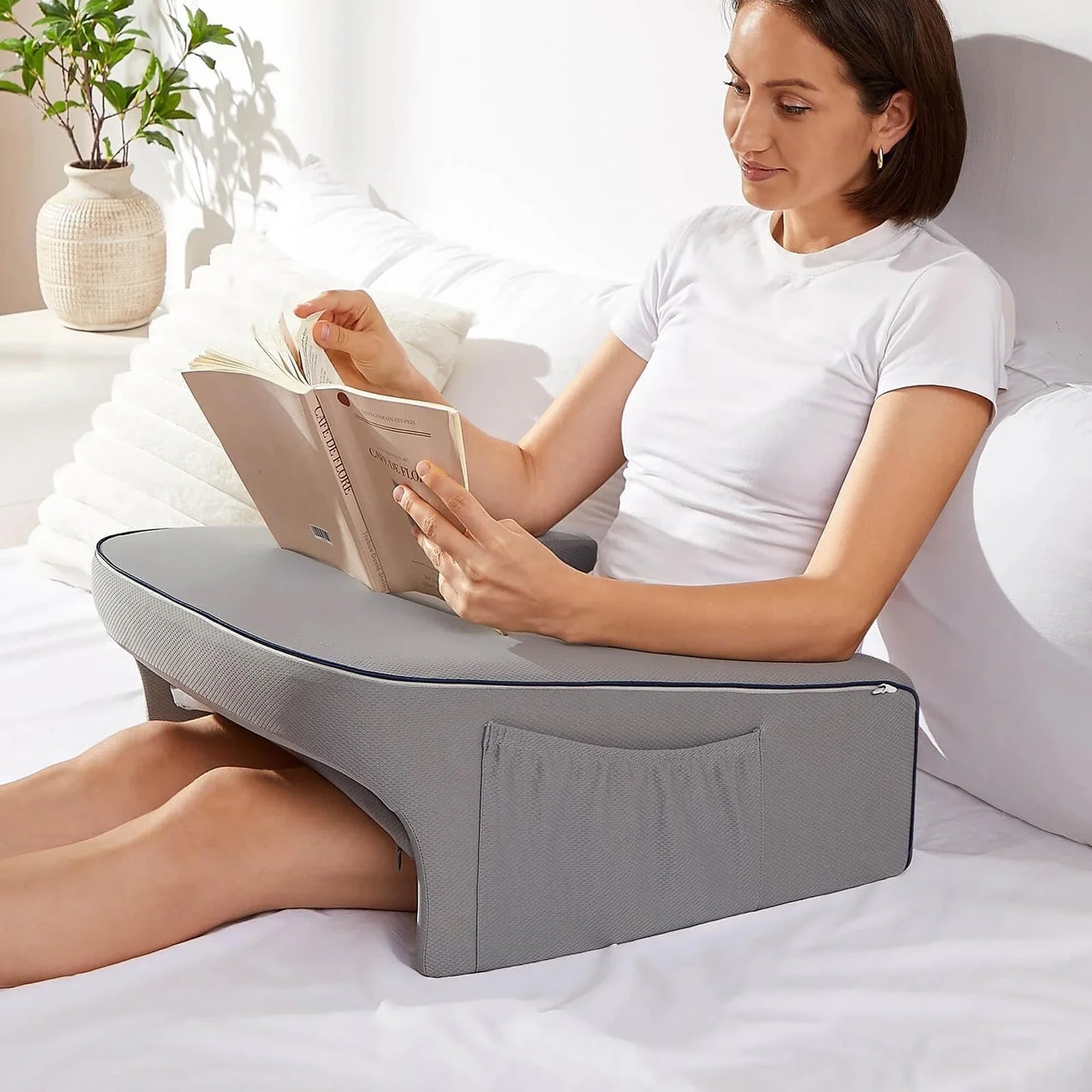 BowLift | ComfortDesk Lap Cushion – Portable Laptop & Reading Desk with Memory Foam Support