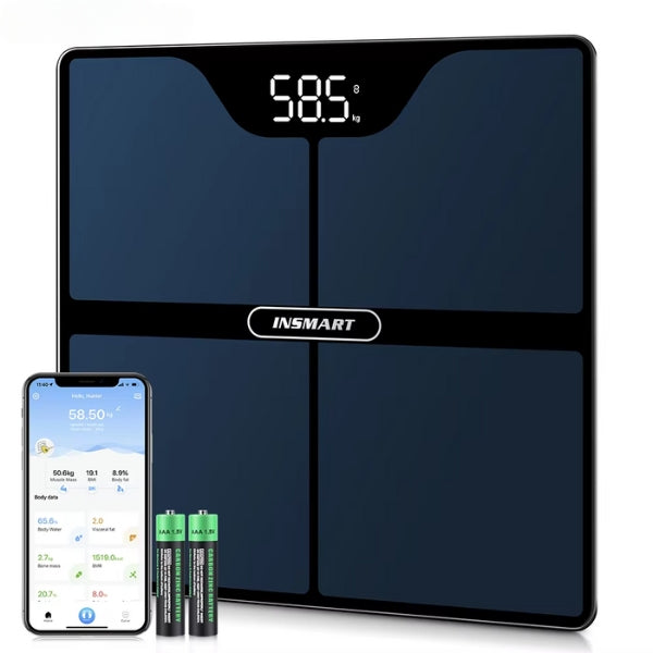 BowLift | Premium Black Digital Bathroom Scale - Advanced Body Measurement & Weight Tracking