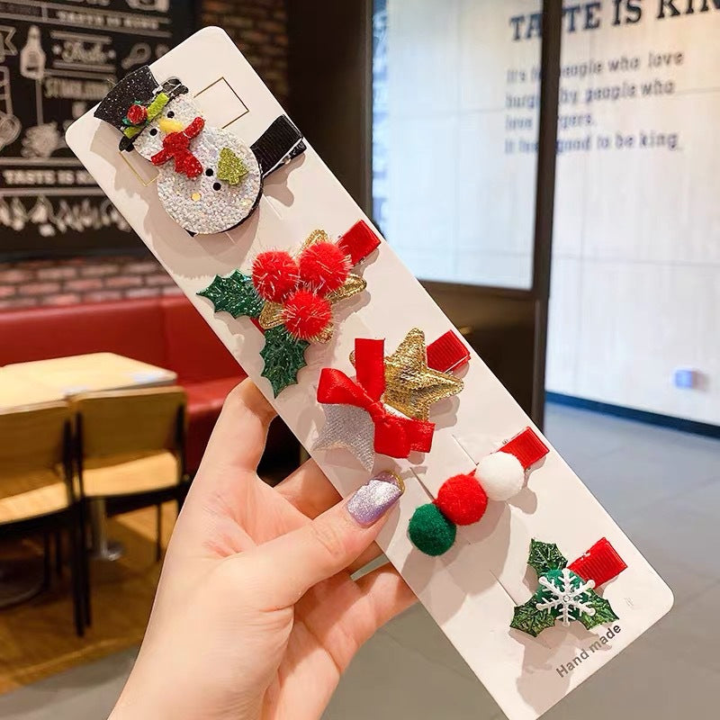 BowLift | 5 Pieces Christmas Hair Clips Set