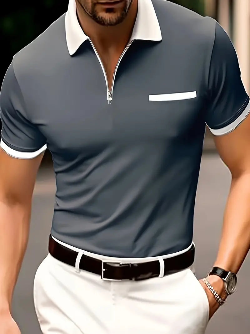 BowLift | – breathable men's golf shirt with v-neck