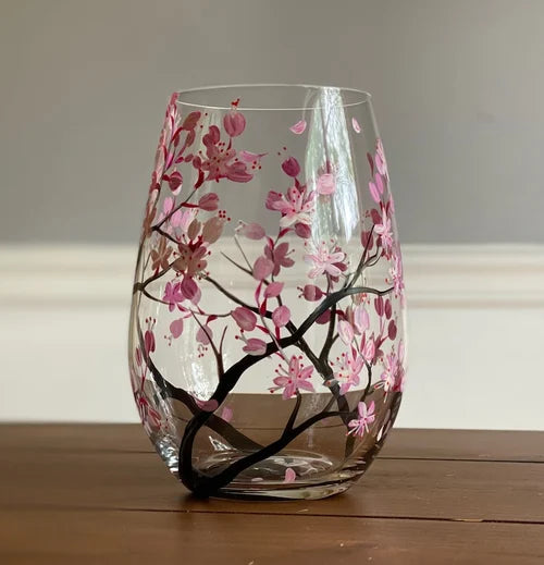 BowLift | Four Seasons Tree Wine Glasses - Hand Painted Art