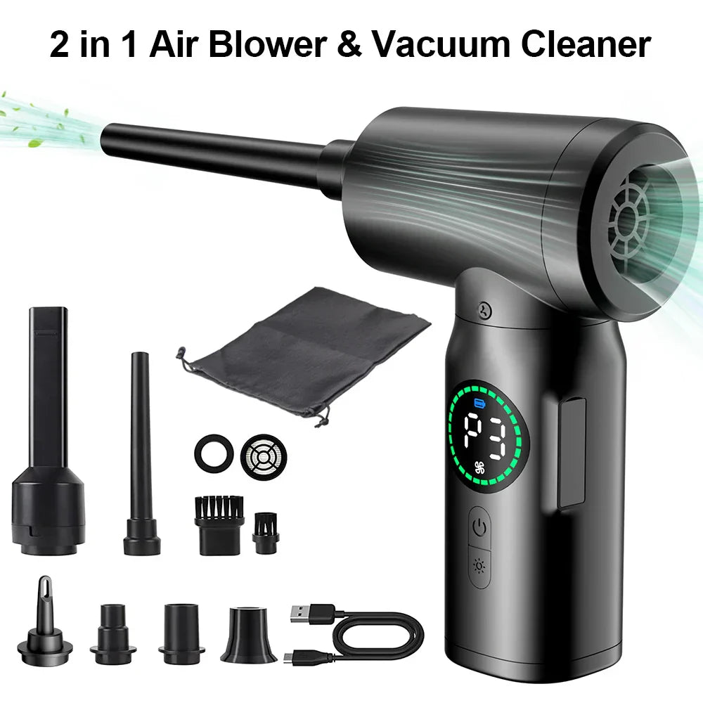 BowLift | 2-in-1 Portable Air Compressor Vacuum and Blower with LED Light (7500mAh) - AirMaster