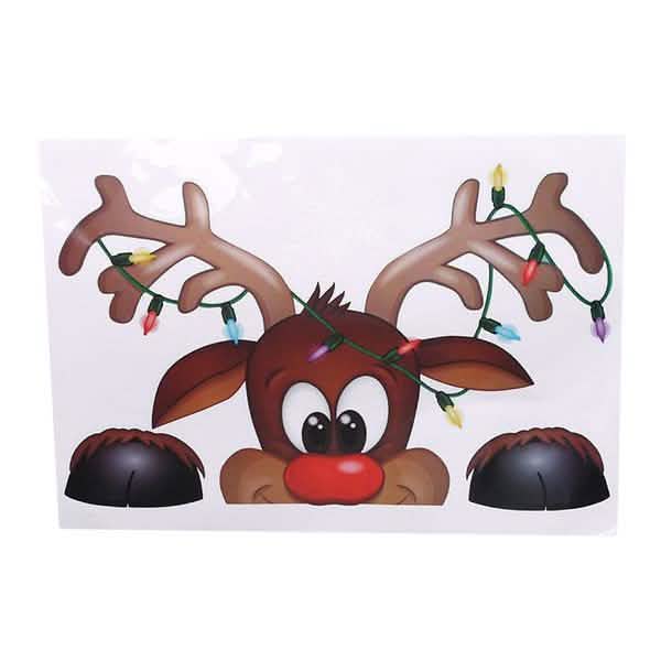 BowLift | 2-Pack: Santa Claus Moose Shop Hotel Christmas Window Double-Sided Glass Sticker