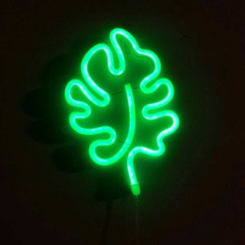 BowLift | Plastic Leaf Shape Mini Nightstand Lamp Modernist LED Wall Nightstand Lamp in White