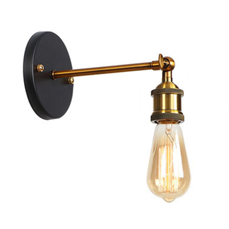 BowLift | Metal straight arm wall lighting fixture factory 1 bulb dining room wall lamp in black and brass