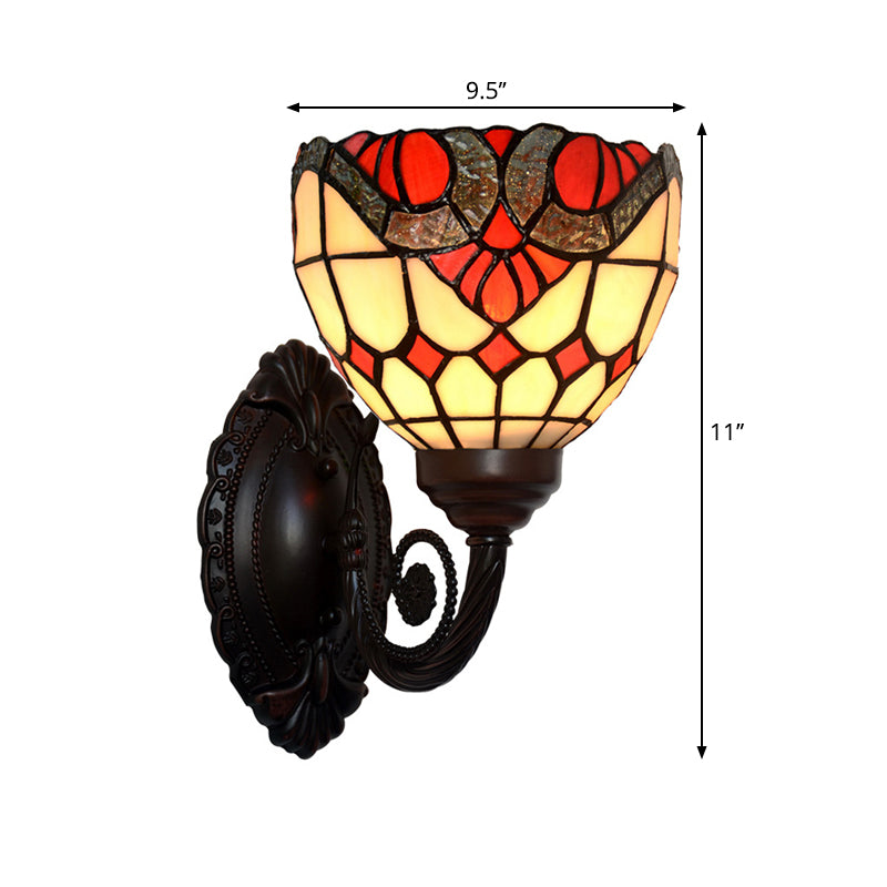 BowLift | Baroque Grid Wall Lamp 1 Main Spotted Art Glass Wall Light Fixture in Black