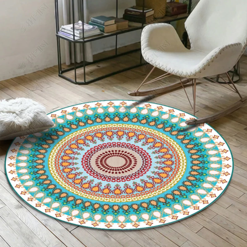 BowLift | Chic Tribal Striped Carpet Multicolored Moroccan Carpet Polyester Non-Slip Back Washable Pet-Friendly Carpet for Bedroom