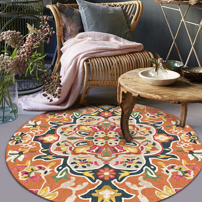 BowLift | Classic Moroccan Indoor Carpet multicolored floral rug non-slip machine washable stain-resistant rug for the living room