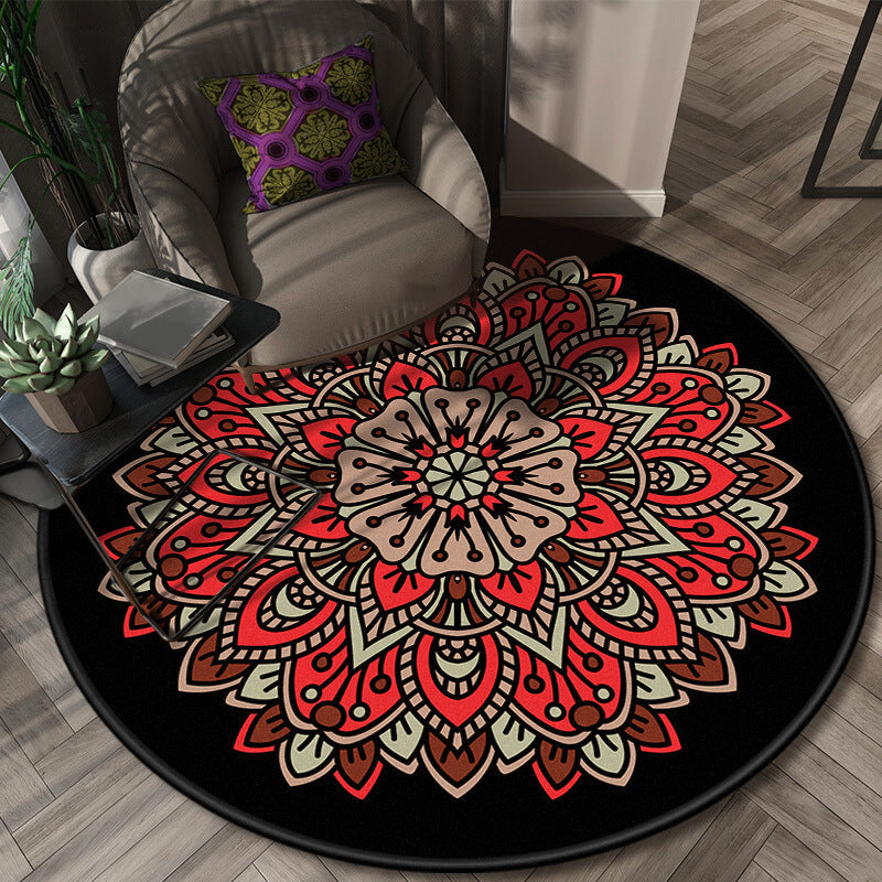 BowLift | Glamorous layered floral pattern rug multicolored Moroccan rug polypropylene stain resistant non-slip backing machine washable rug for home