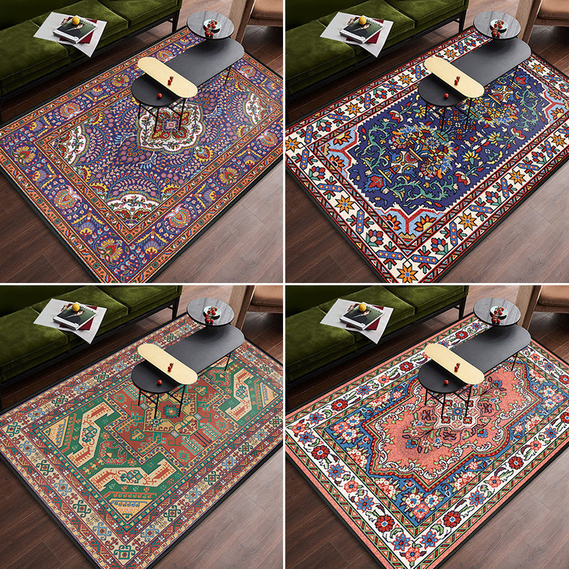 BowLift | Persian tribal patterned carpet Multicolored polyester carpet Stain-resistant Pet-friendly Non-slip backing Carpet for bedroom