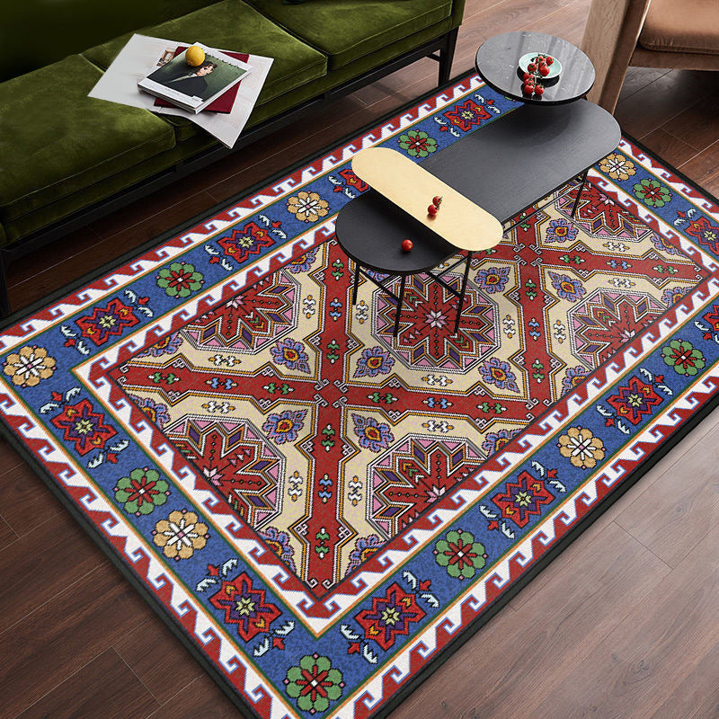 BowLift | Persian tribal patterned carpet Multicolored polyester carpet Stain-resistant Pet-friendly Non-slip backing Carpet for bedroom