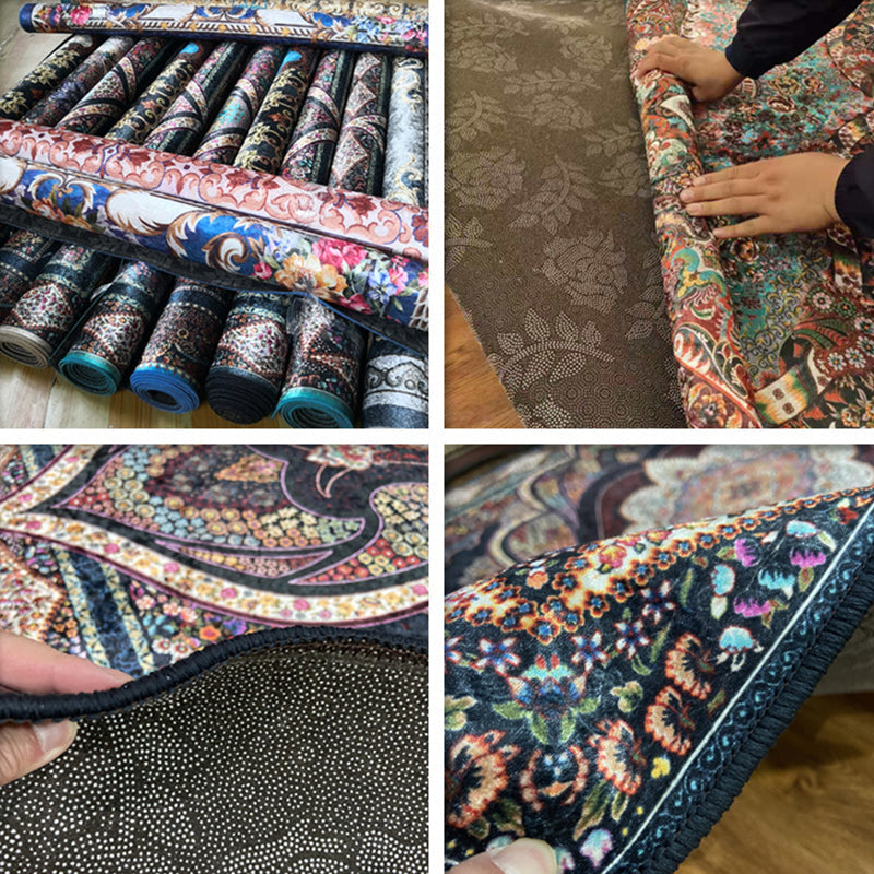 BowLift | Glam Persian Indoor Dress Multicolored Floral Pattern Dress Non-Slip Back Machine Washable Pet Friendly Carpet for Living Room