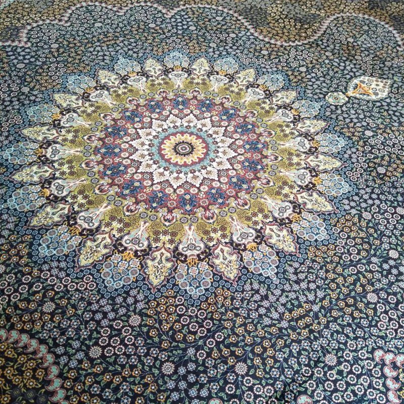 BowLift | Aesthetic Moroccan Carpet Multicolored Floral Carpet pet-friendly non-slip backing machine washable carpet for guest room