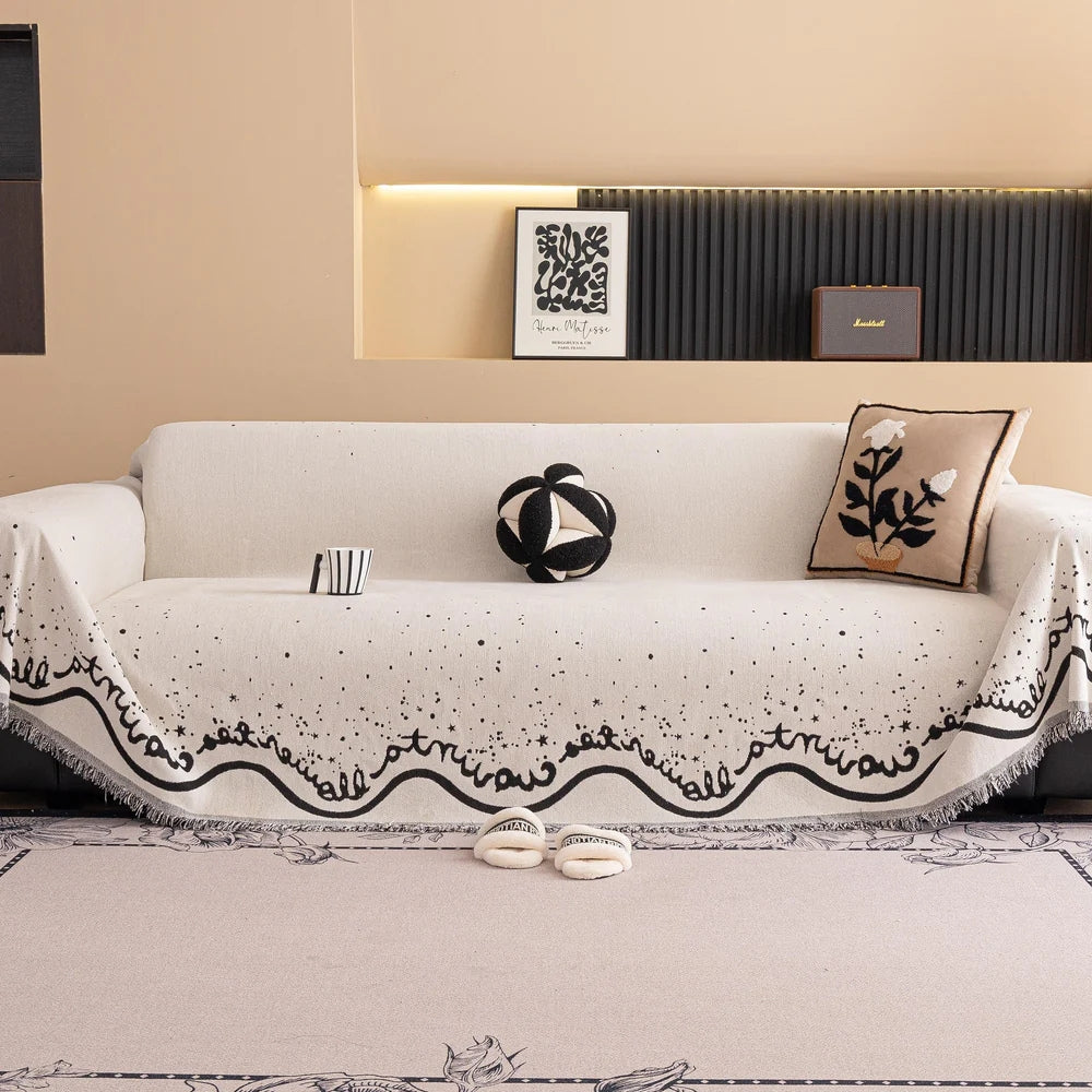 BowLift | Cursive Glittering Chenille Sofa Cover